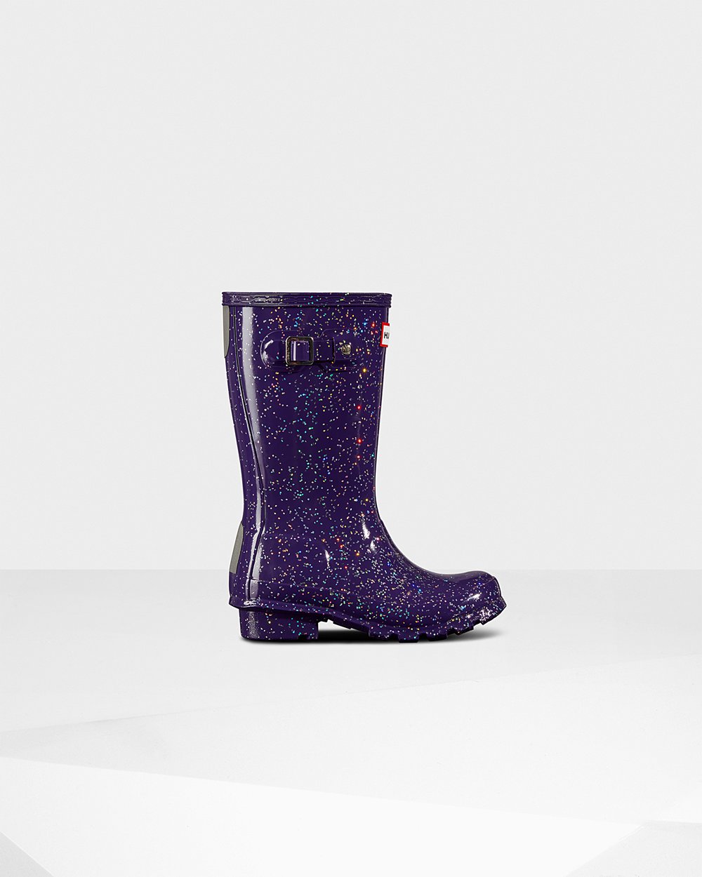 Botas de Lluvia Hunter Niños - Original Big Giant Glitter - Azules Morados - ZLRPBOU-64